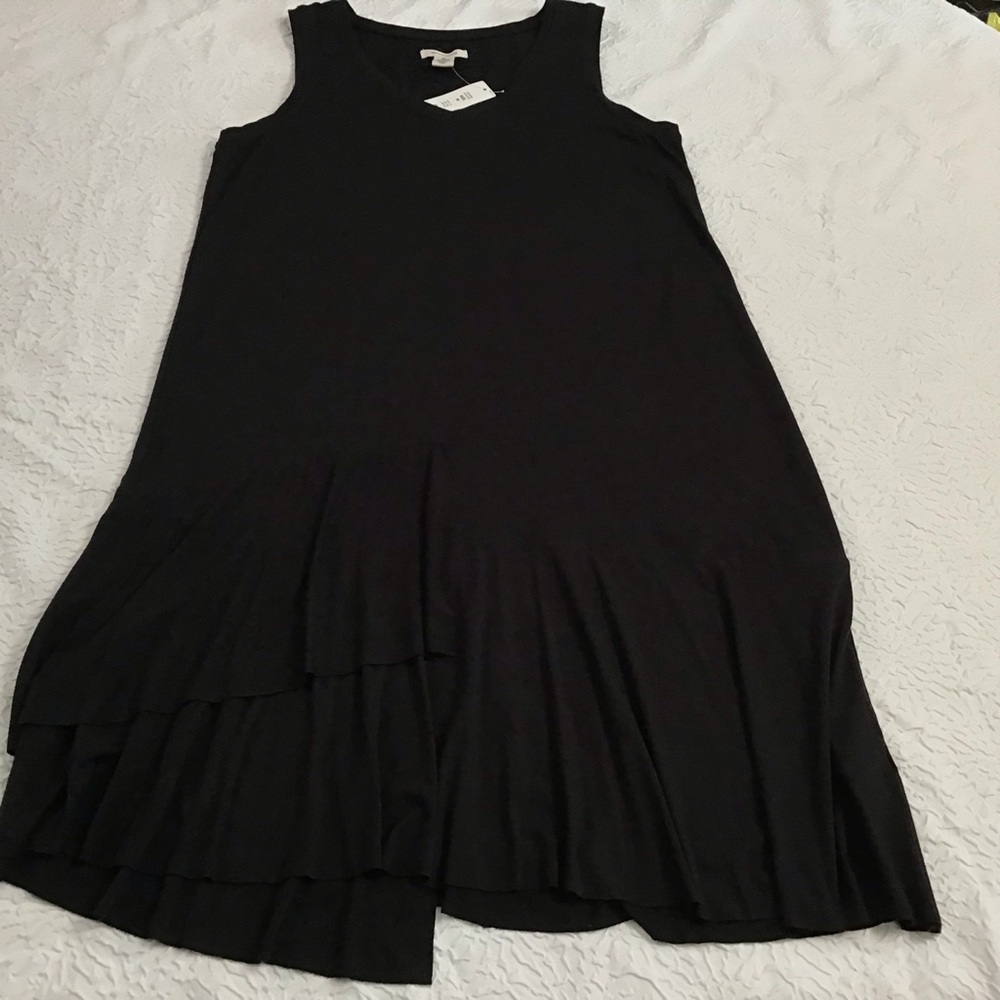 New Westbound Black Sleeveless  Asymmetrical Flare Dress Size M